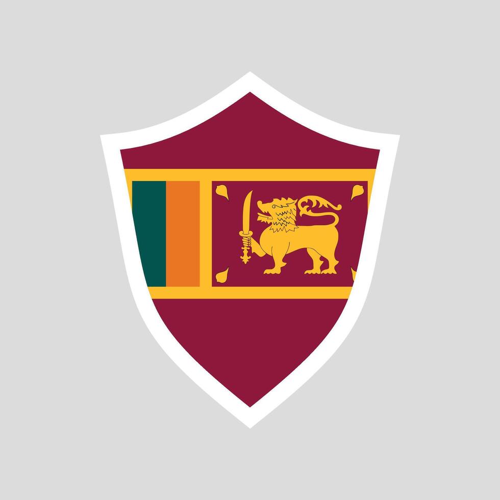 Sri Lanka Flag in Shield Shape Frame vector