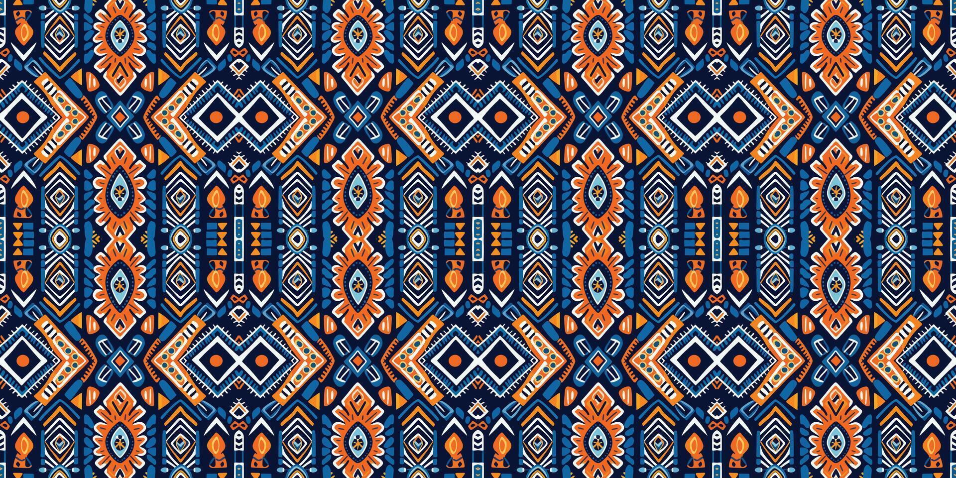 Seamless batik pattern,Seamless tribal batik pattern,and Seamless colorful pattern resemble ethnic boho, Aztec,and ikat styles.designed for use in wallpaper,fabric,curtain,carpet,Batik Embroidery vector