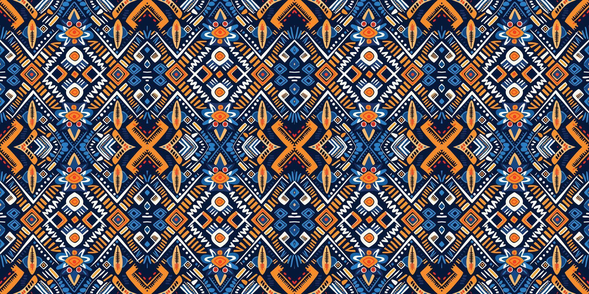 Seamless batik pattern,Seamless tribal batik pattern,and Seamless colorful pattern resemble ethnic boho, Aztec,and ikat styles.designed for use in wallpaper,fabric,curtain,carpet,Batik Embroidery vector