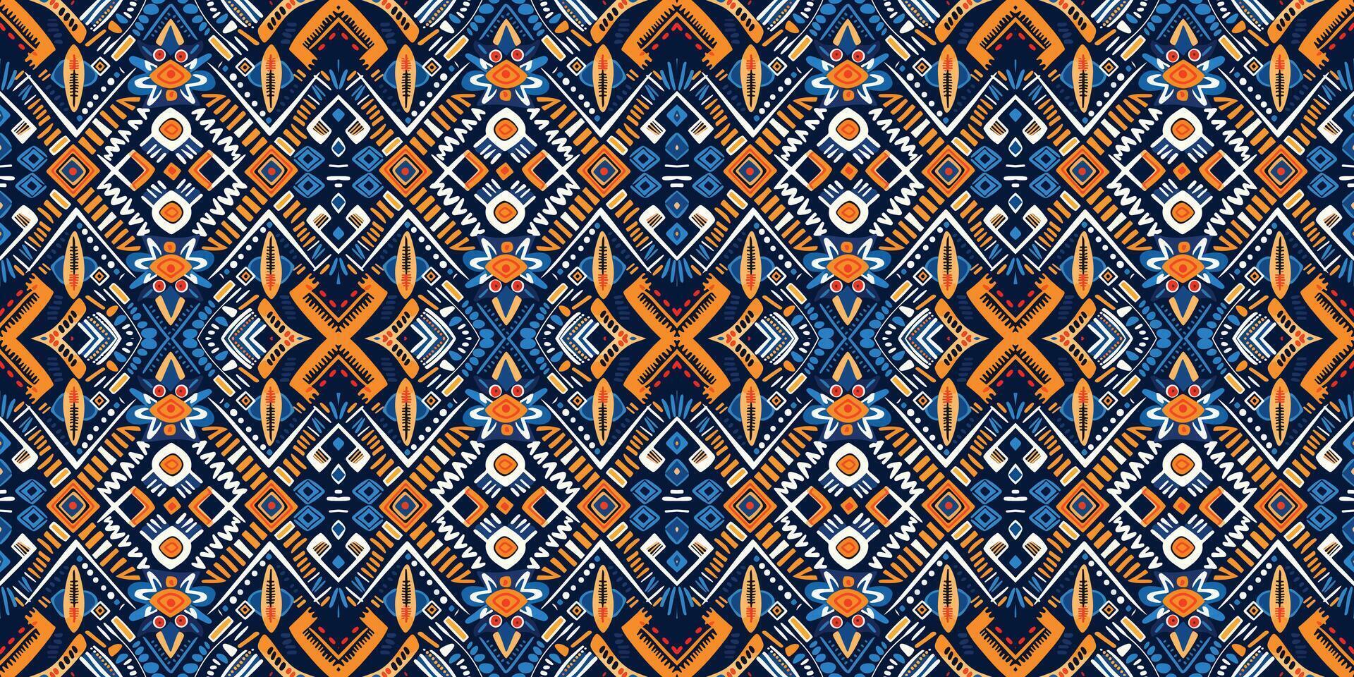 Seamless batik pattern,Seamless tribal batik pattern,and Seamless colorful pattern resemble ethnic boho, Aztec,and ikat styles.designed for use in wallpaper,fabric,curtain,carpet,Batik Embroidery vector