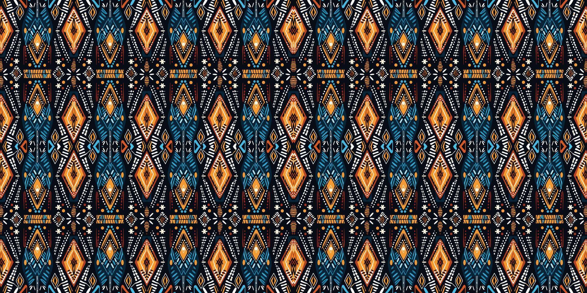 Seamless batik pattern,Seamless tribal batik pattern,and Seamless colorful pattern resemble ethnic boho, Aztec,and ikat styles.designed for use in wallpaper,fabric,curtain,carpet,Batik Embroidery vector