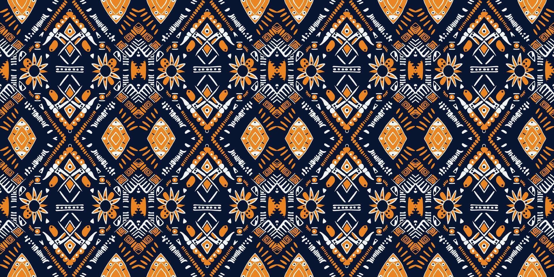 Seamless batik pattern,Seamless tribal batik pattern,and Seamless colorful pattern resemble ethnic boho, Aztec,and ikat styles.designed for use in wallpaper,fabric,curtain,carpet,Batik Embroidery vector