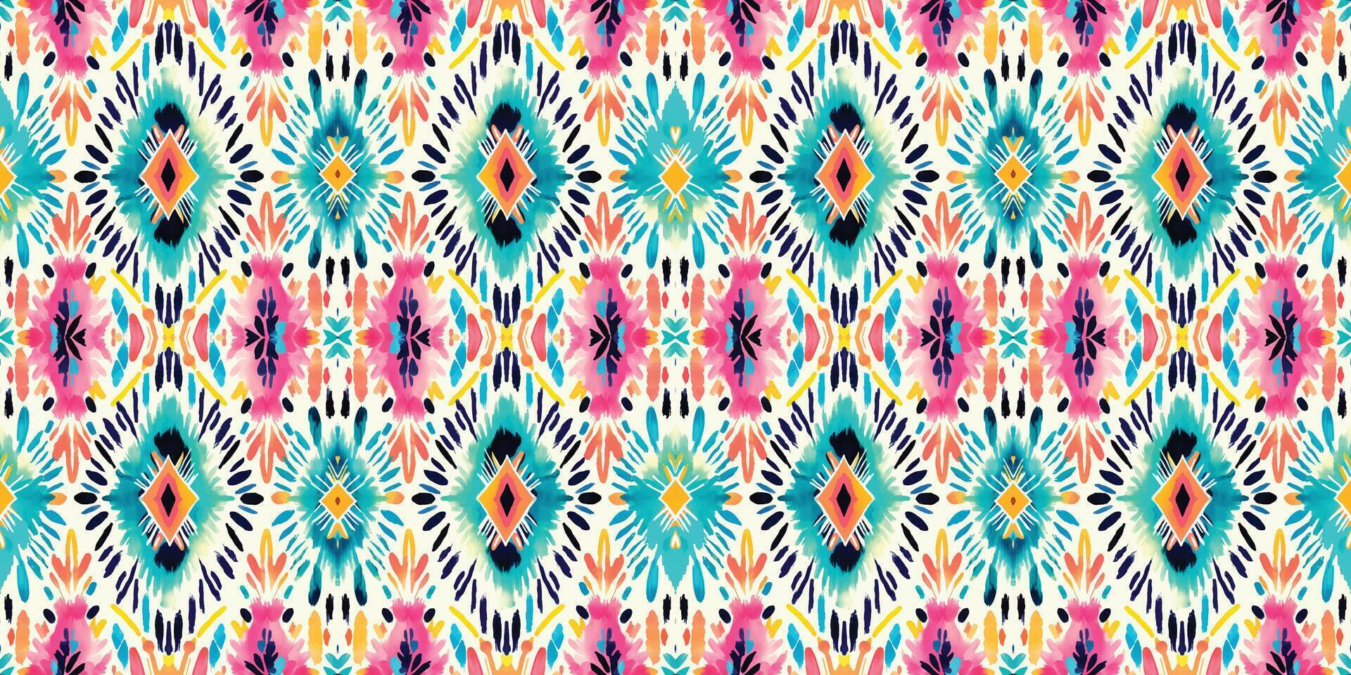 Seamless batik pattern,Seamless tribal batik pattern,and Seamless colorful pattern resemble ethnic boho, Aztec,and ikat styles.designed for use in wallpaper,fabric,curtain,carpet,Batik Embroidery vector