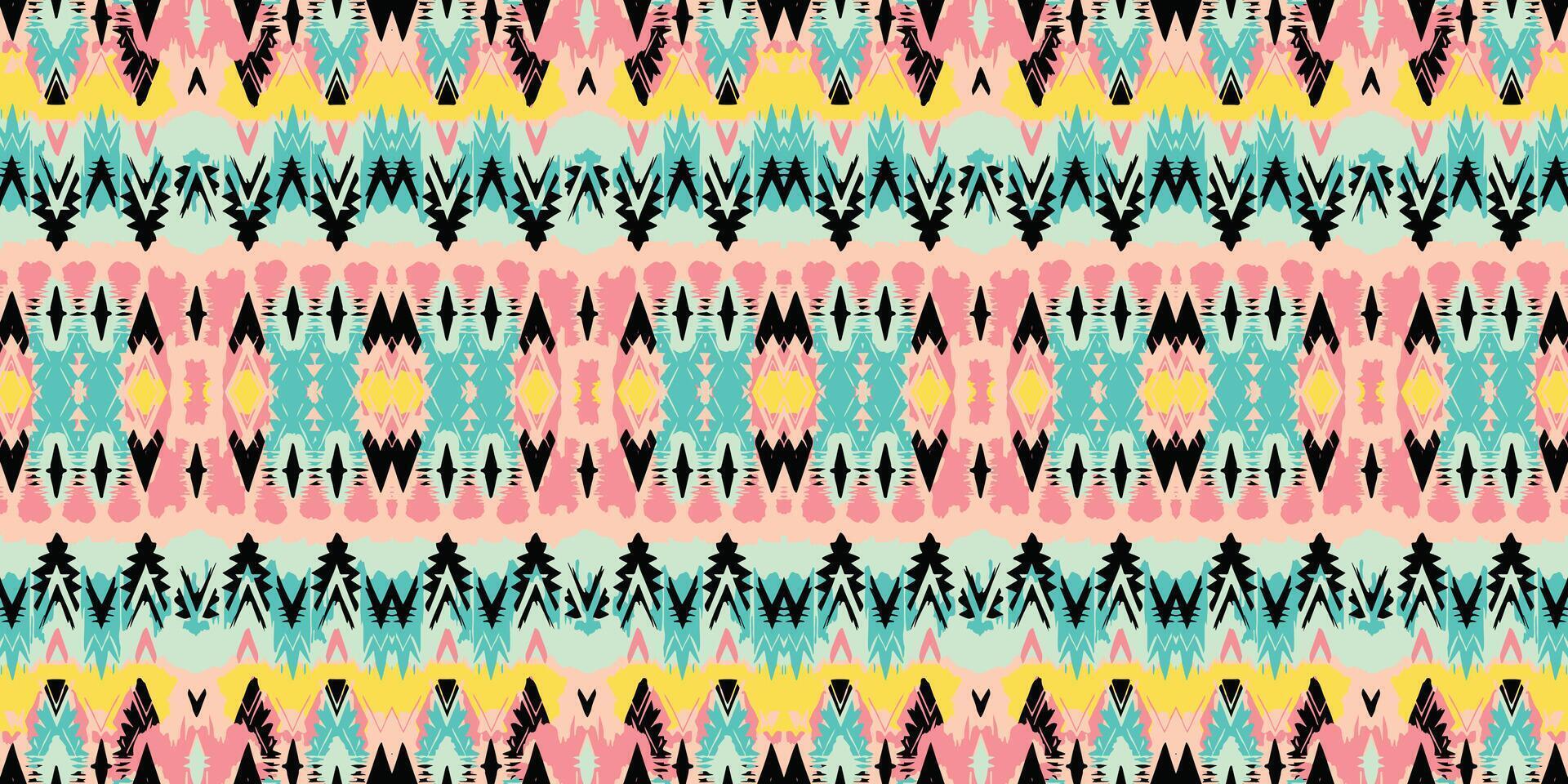 Seamless batik pattern,Seamless tribal batik pattern,and Seamless colorful pattern resemble ethnic boho, Aztec,and ikat styles.designed for use in wallpaper,fabric,curtain,carpet,Batik Embroidery vector