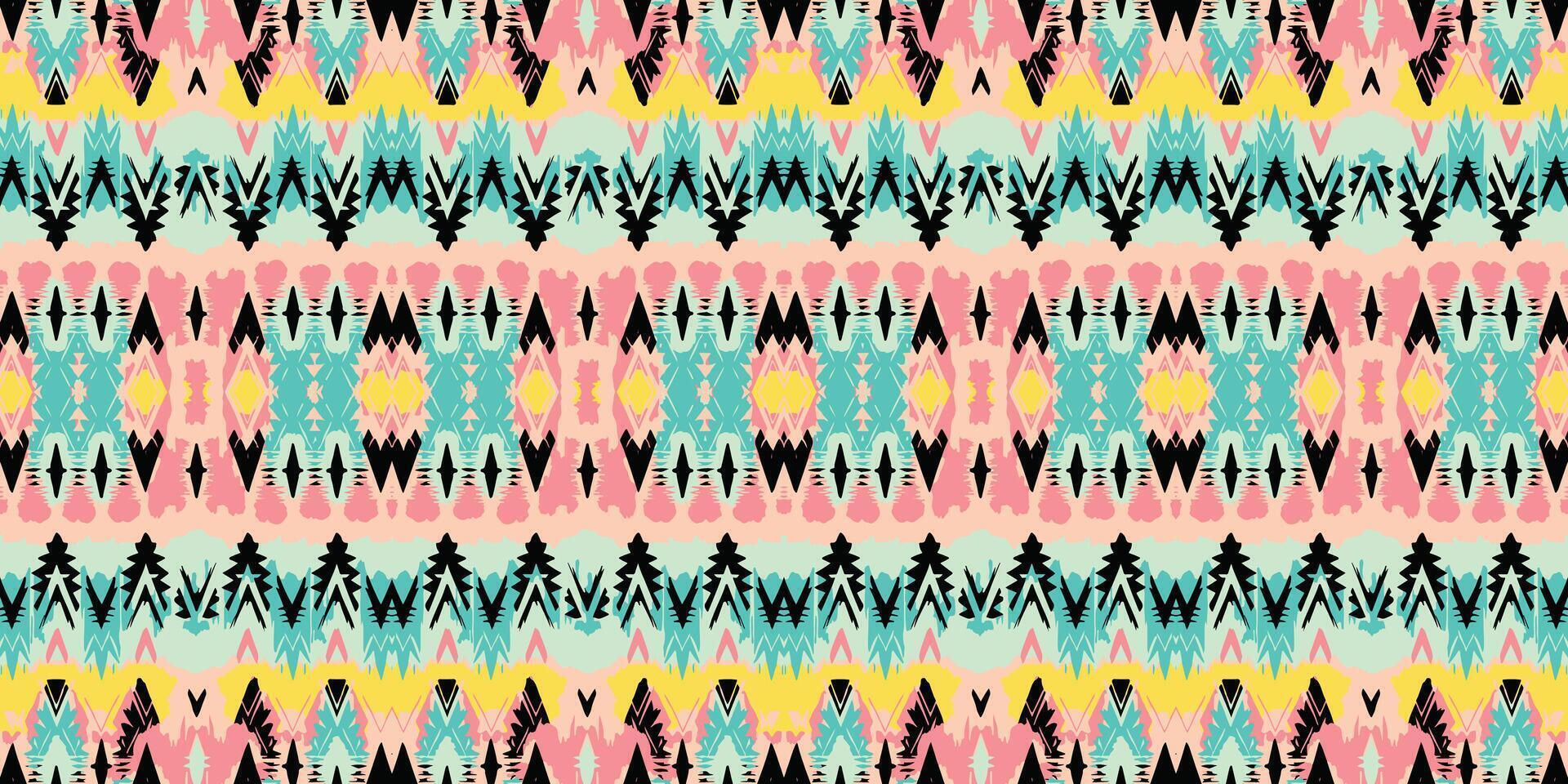 Seamless batik pattern,Seamless tribal batik pattern,and Seamless colorful pattern resemble ethnic boho, Aztec,and ikat styles.designed for use in wallpaper,fabric,curtain,carpet,Batik Embroidery vector