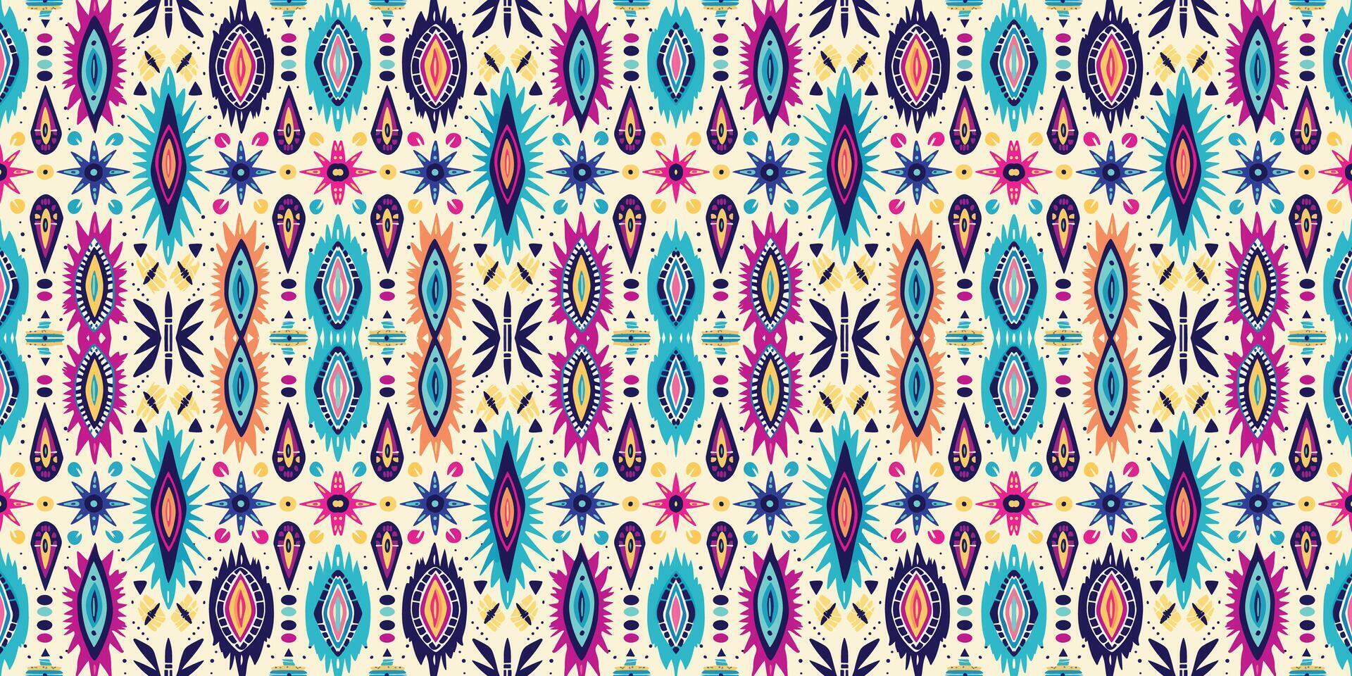 Seamless batik pattern,Seamless tribal batik pattern,and Seamless colorful pattern resemble ethnic boho, Aztec,and ikat styles.designed for use in wallpaper,fabric,curtain,carpet,Batik Embroidery vector