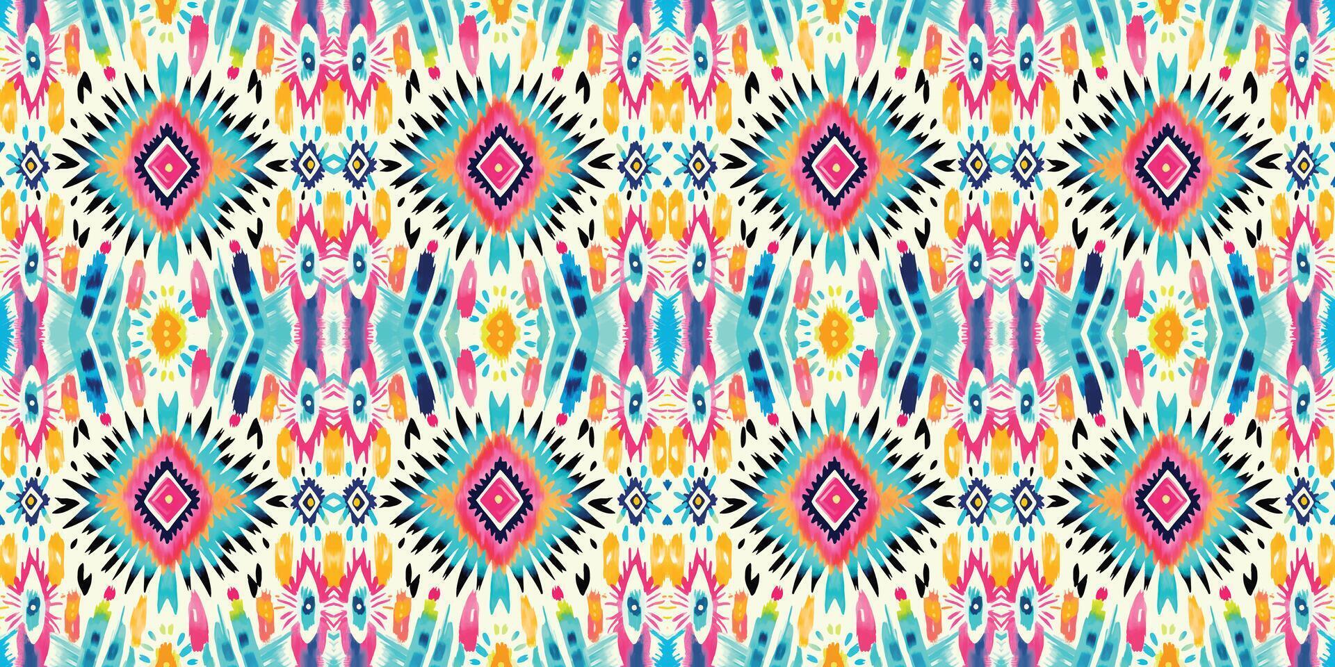 Seamless batik pattern,Seamless tribal batik pattern,and Seamless colorful pattern resemble ethnic boho, Aztec,and ikat styles.designed for use in wallpaper,fabric,curtain,carpet,Batik Embroidery vector