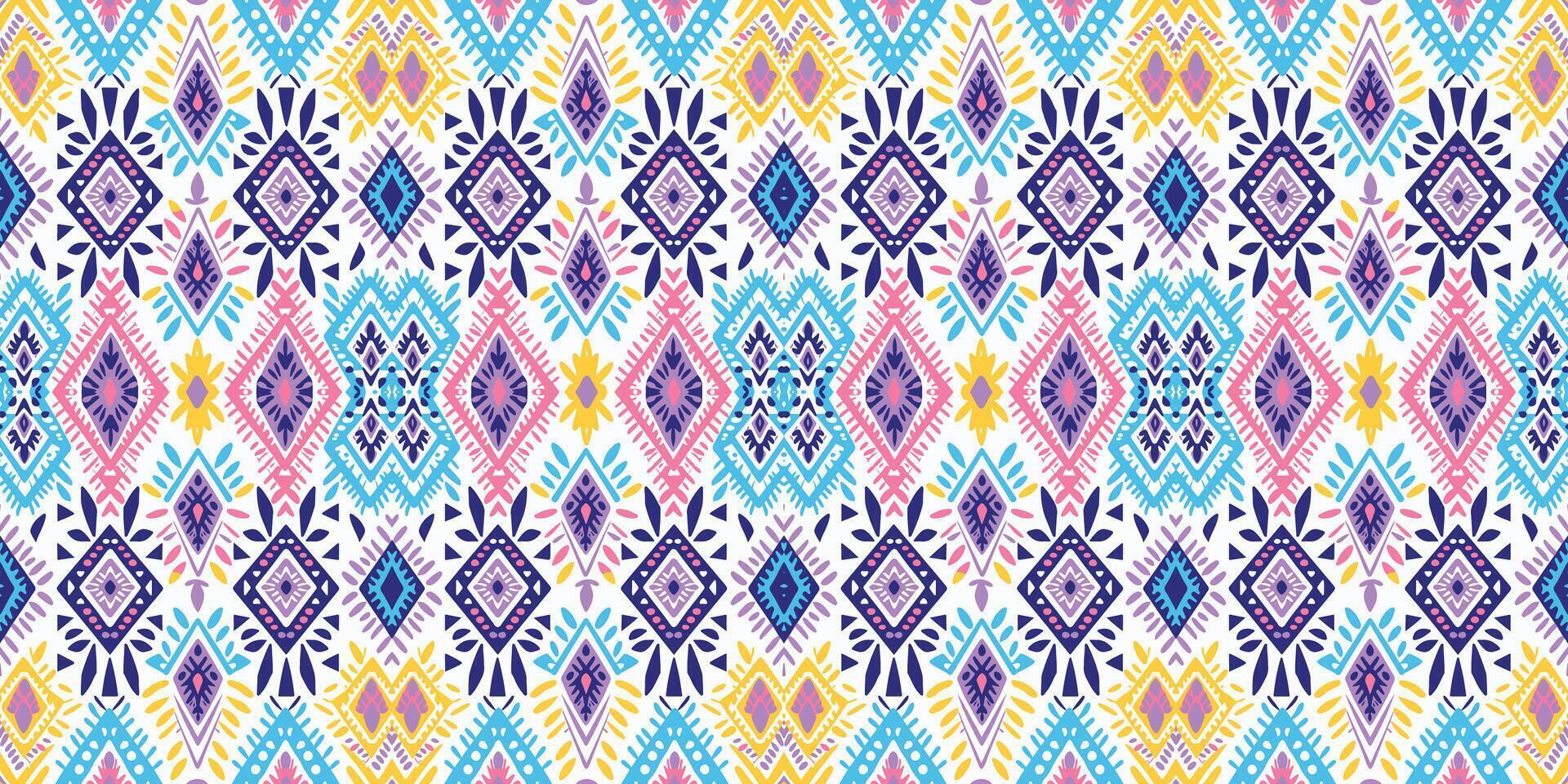 Seamless batik pattern,Seamless tribal batik pattern,and Seamless colorful pattern resemble ethnic boho, Aztec,and ikat styles.designed for use in wallpaper,fabric,curtain,carpet,Batik Embroidery vector