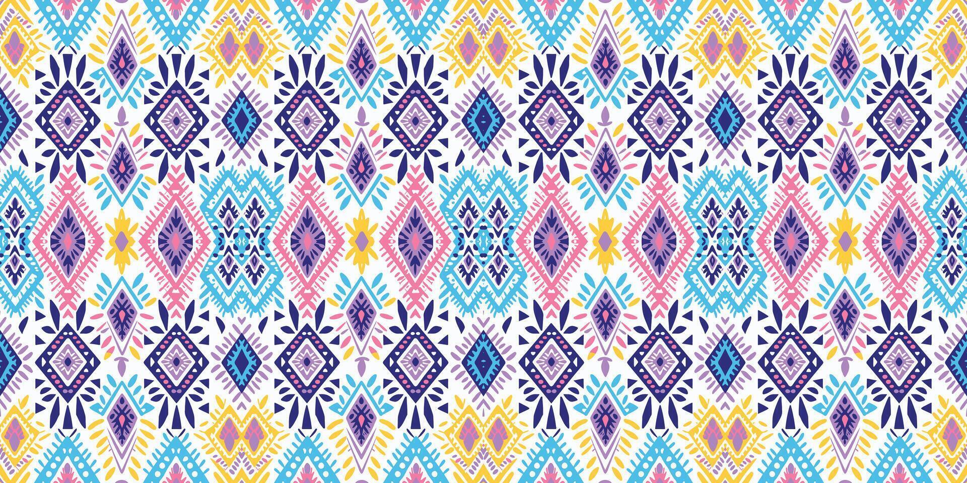 Seamless batik pattern,Seamless tribal batik pattern,and Seamless colorful pattern resemble ethnic boho, Aztec,and ikat styles.designed for use in wallpaper,fabric,curtain,carpet,Batik Embroidery vector