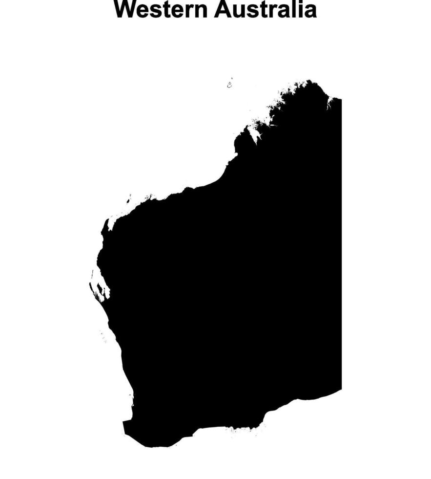 Western Australia outline map vector