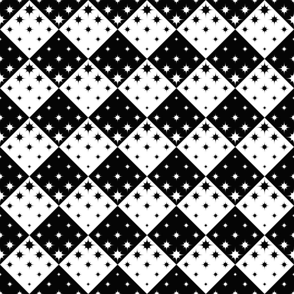 Geometrical seamless monochrome curved star pattern background vector