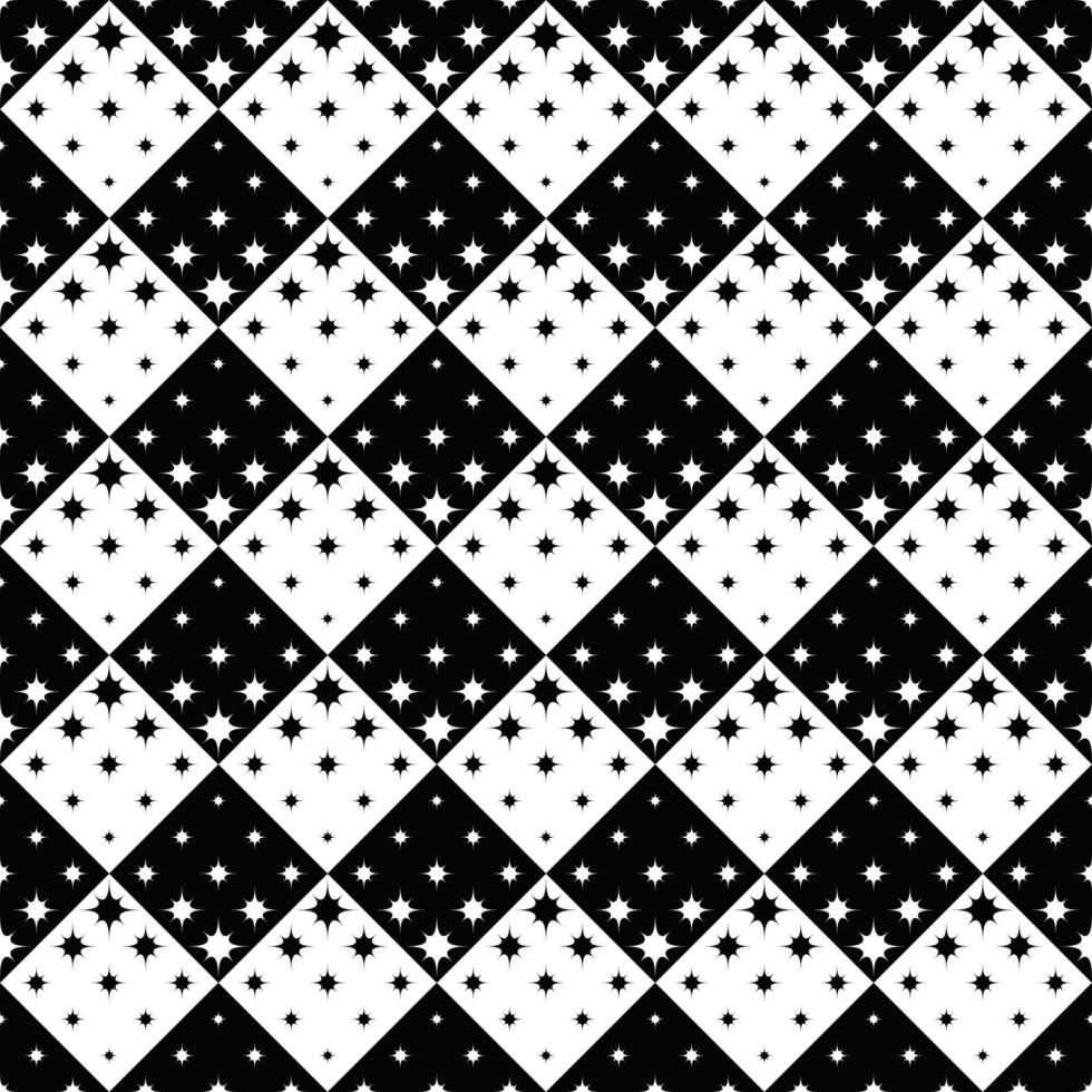 Geometrical seamless monochrome curved star pattern background vector