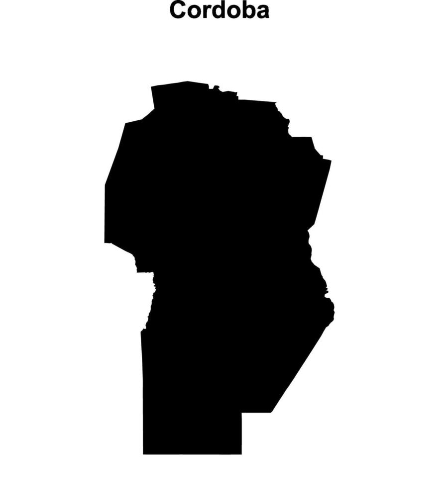 Cordoba outline map vector