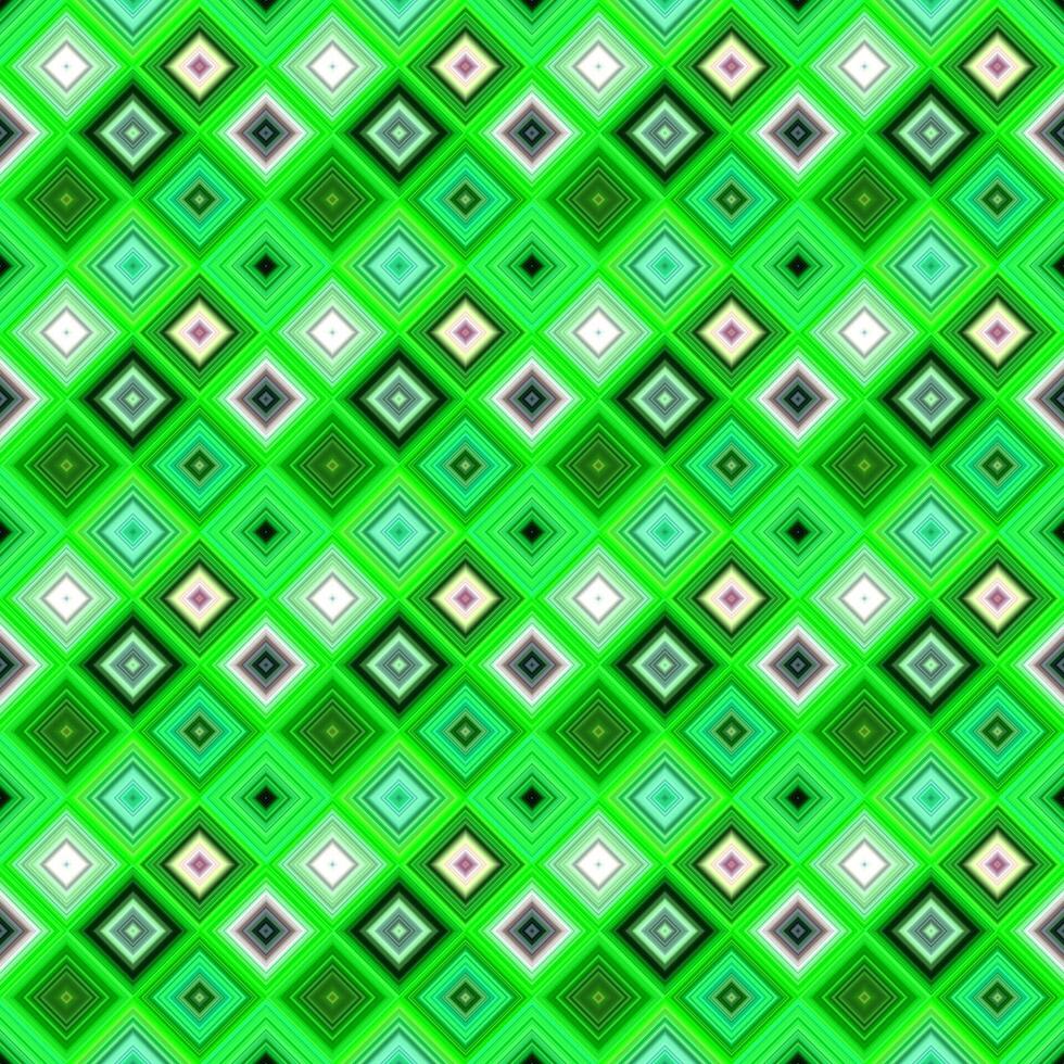 Green geometrical seamless diagonal square pattern - mosaic tile background design vector