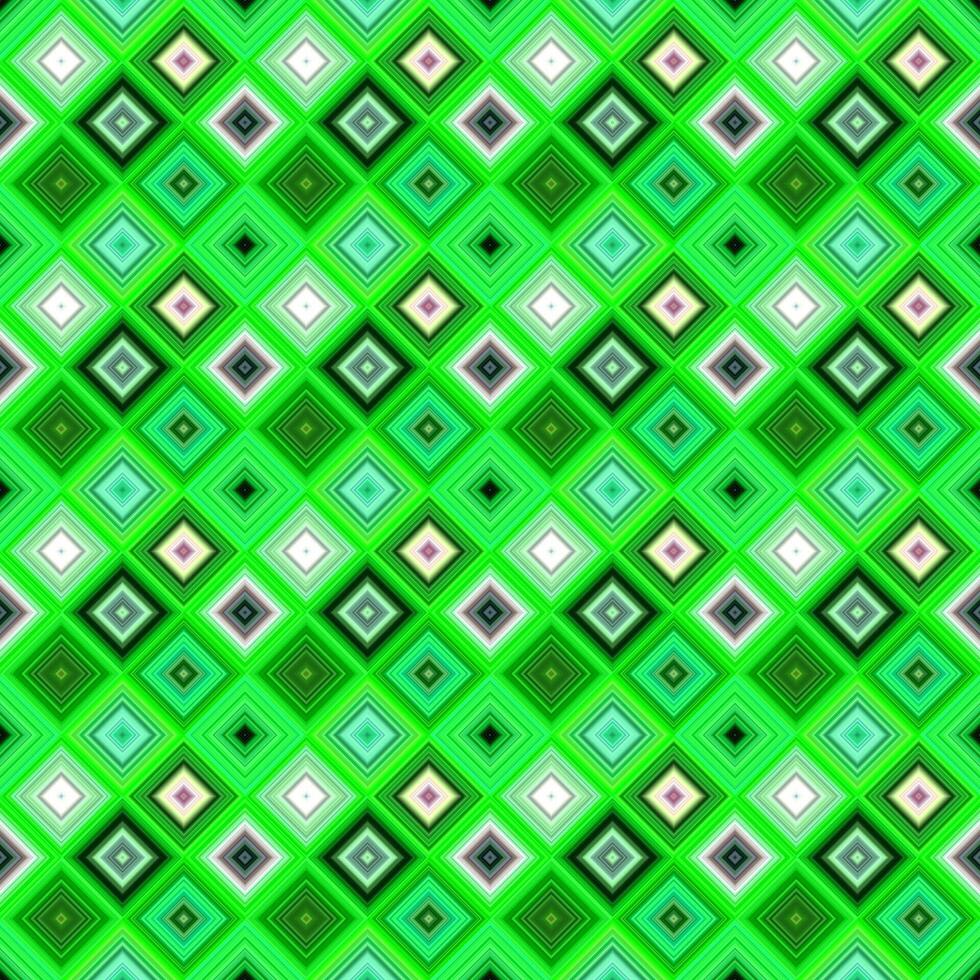 Green geometrical seamless diagonal square pattern - mosaic tile background design vector