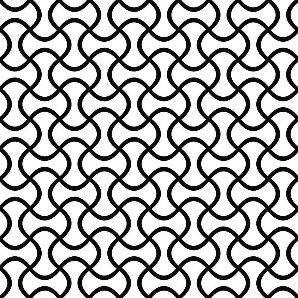 Repeating black and white curly pattern vector