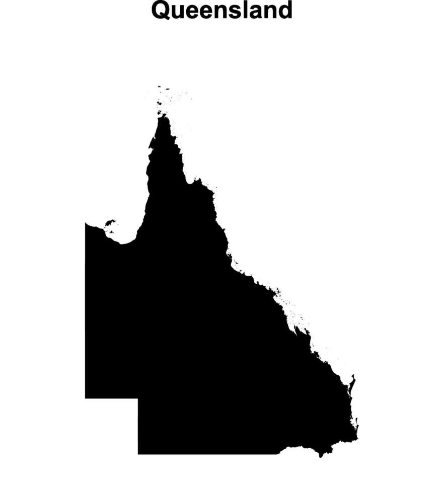 Queensland outline map vector