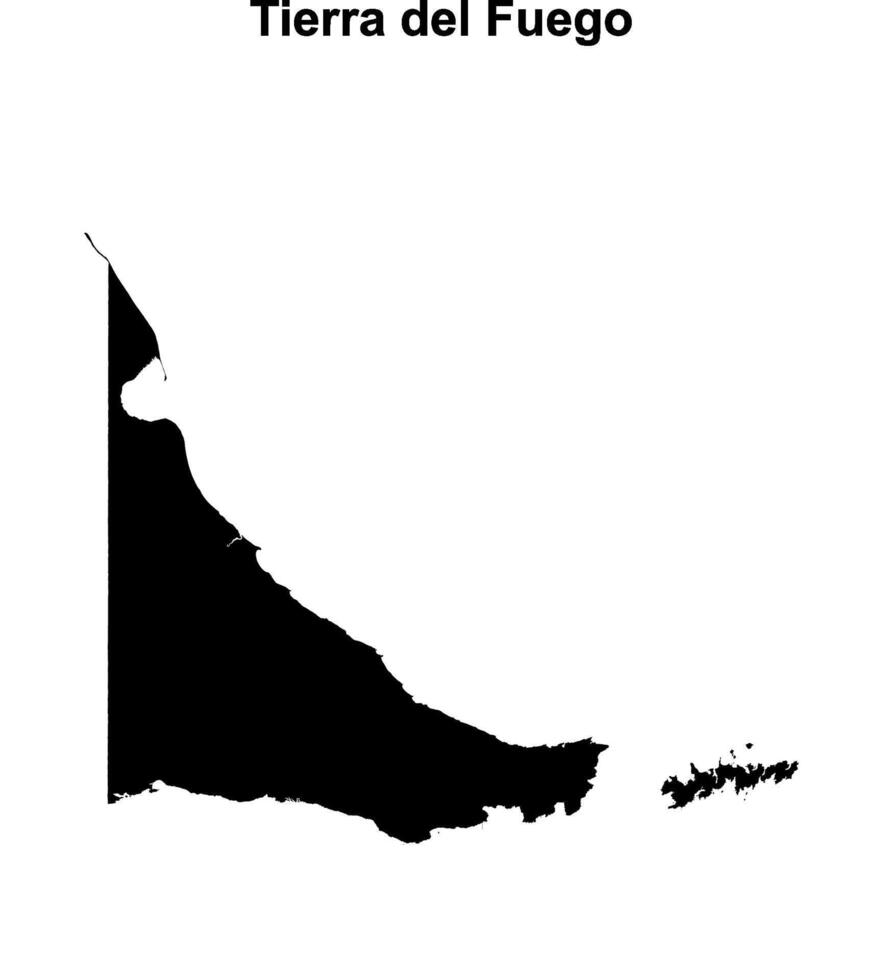 Tierra del Fuego outline map vector