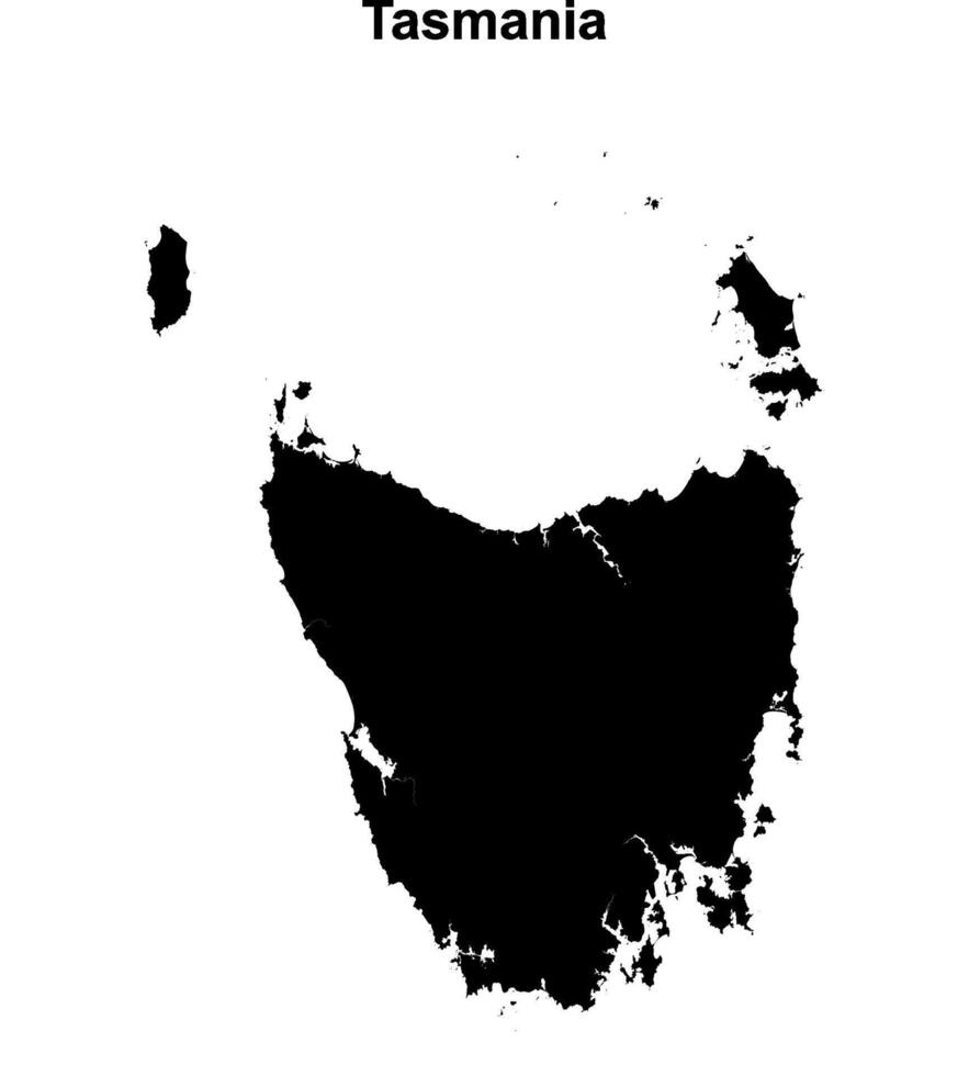 Tasmania outline map vector