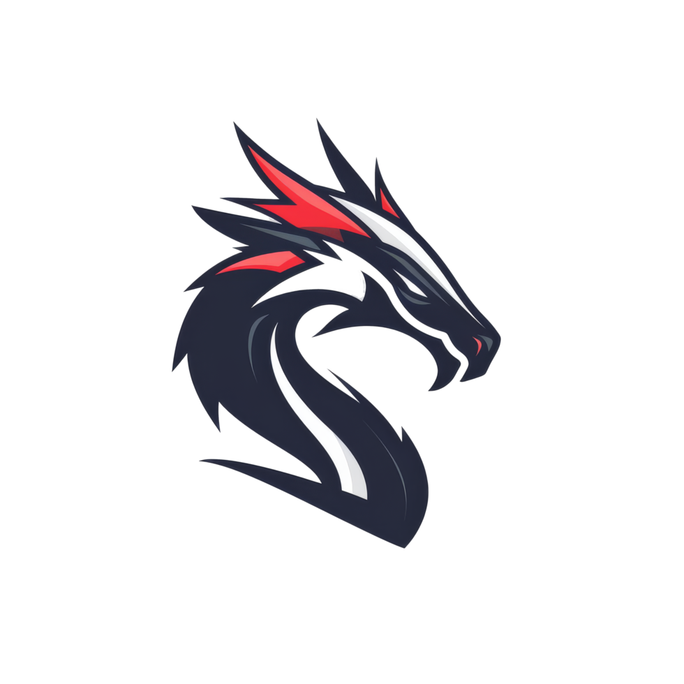 Majestic dragon logo with a modern twist png