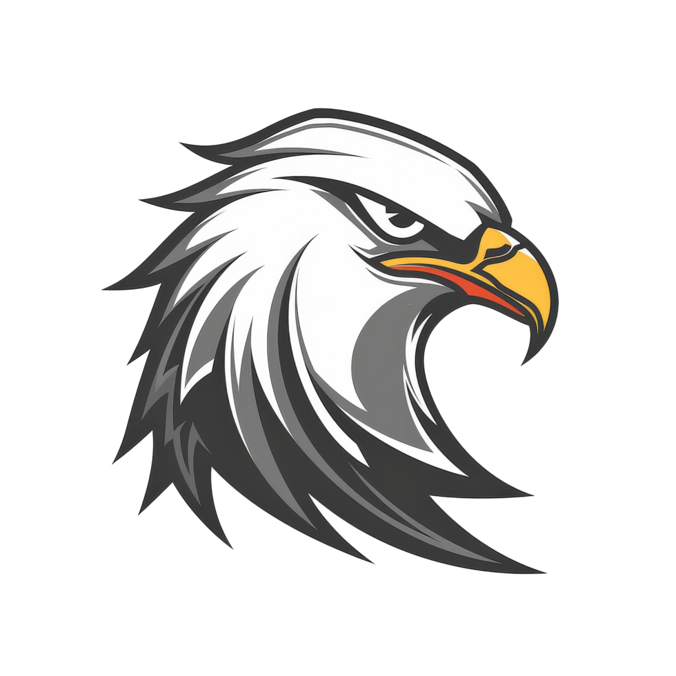 Majestic eagle head illustration embodying strength and focus png