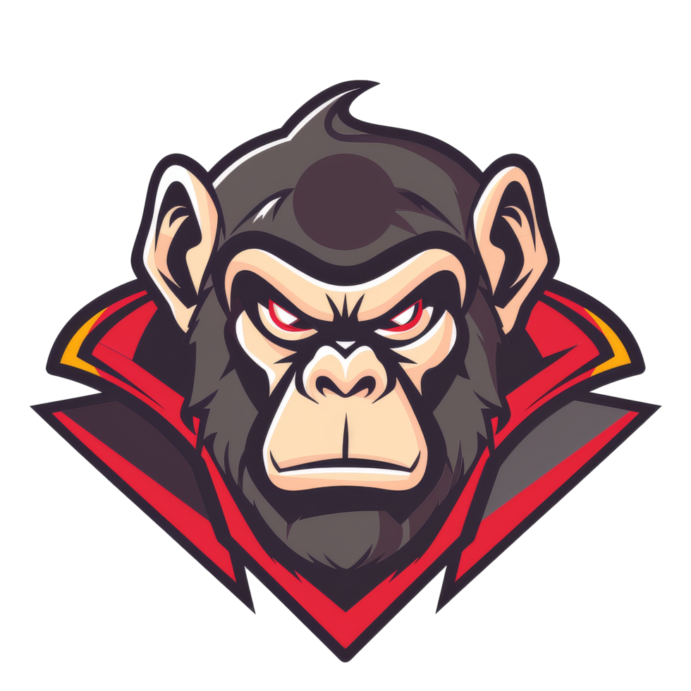 A determined ape with a fierce gaze and a sporty vibe png