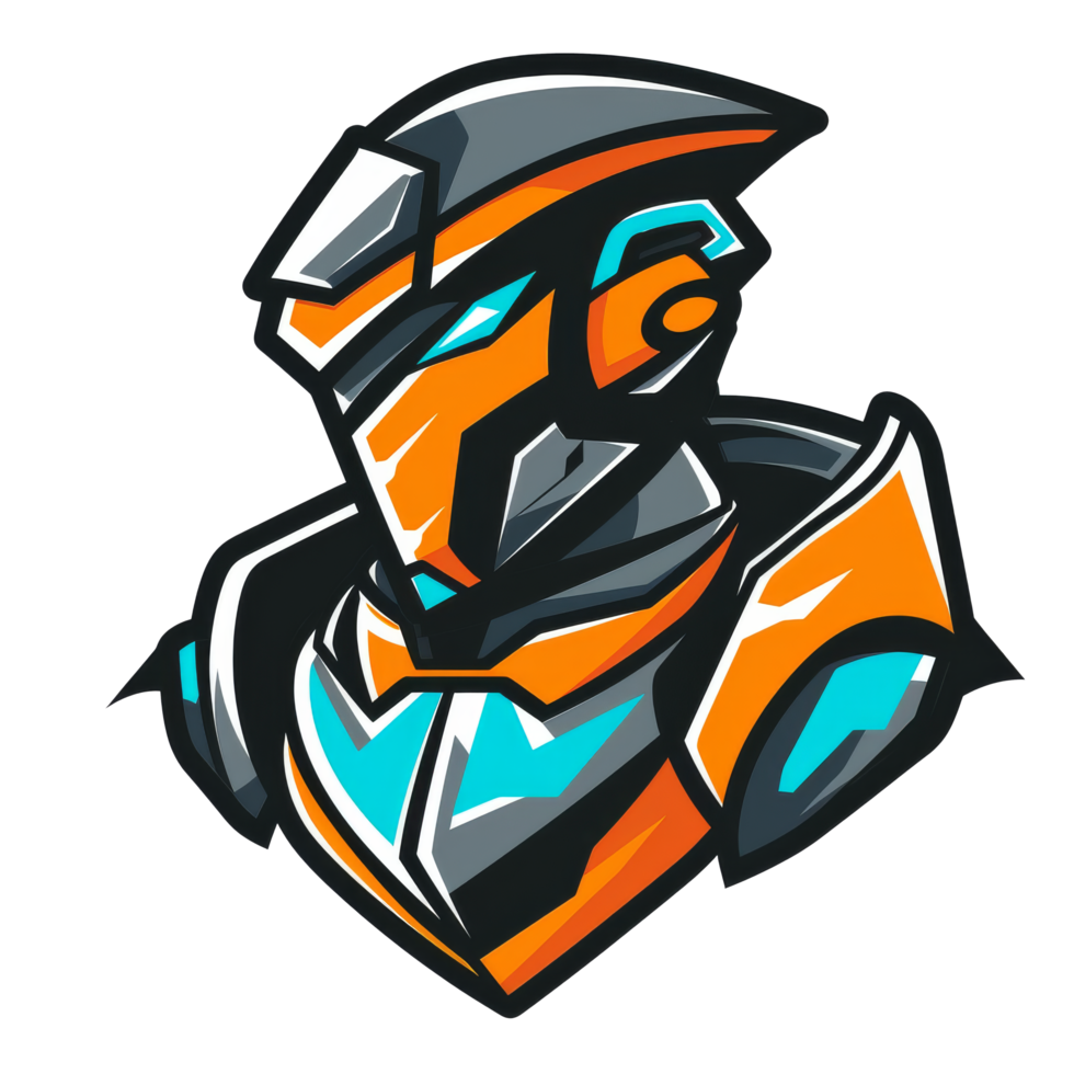 Futuristic knight in stylized armor png
