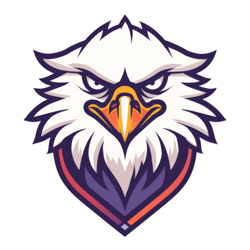 Majestic eagle head with a fierce gaze embodied in a sleek logo design png
