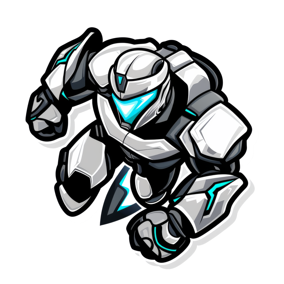 Futuristic robot ready for action png