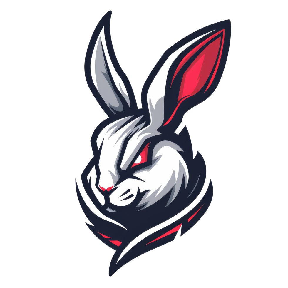 Intense rabbit mascot with a fierce look png