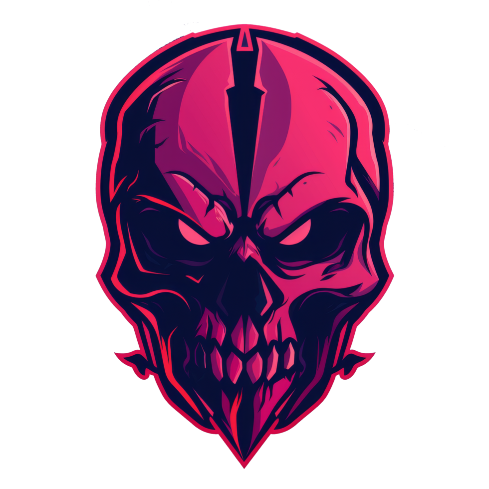 Futuristic skull with a digital divide png