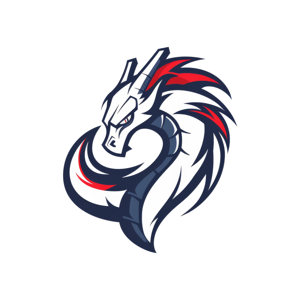 Majestic cybernetic dragon logo with a sleek design png