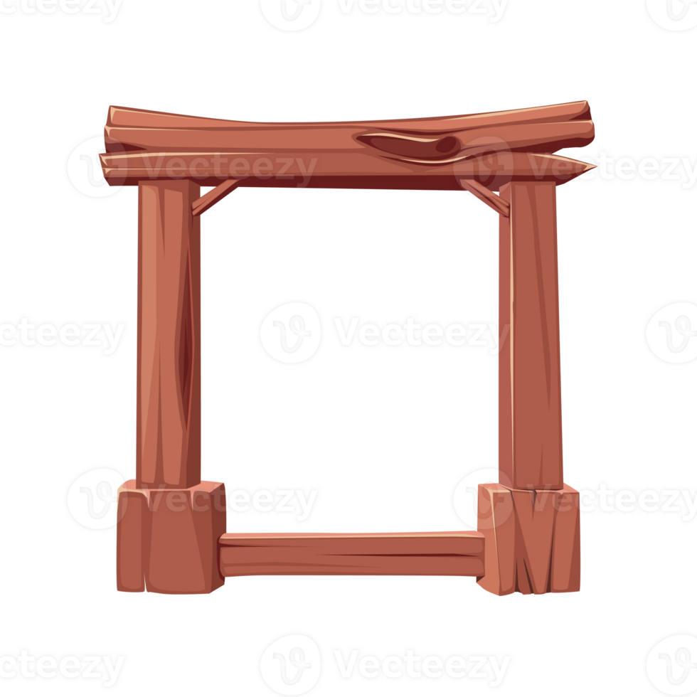 Wooden game frame or border. Brown old planks and panels for game interface design and UI element. png