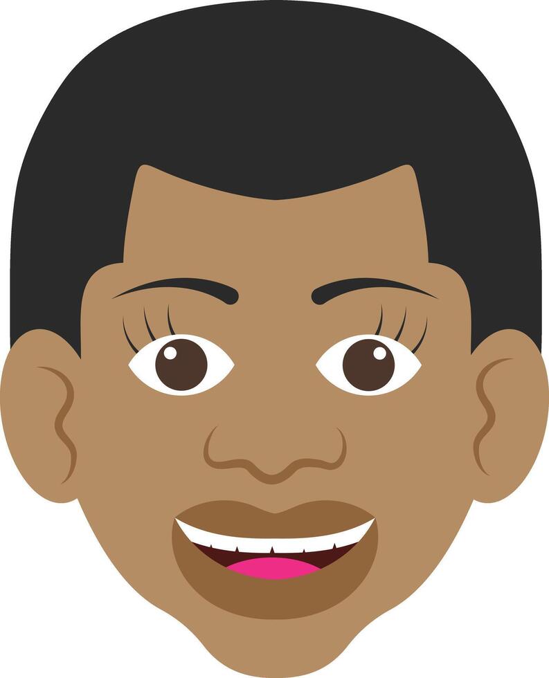 Parts of the Human Head. Simple Cartoon Illustration vector