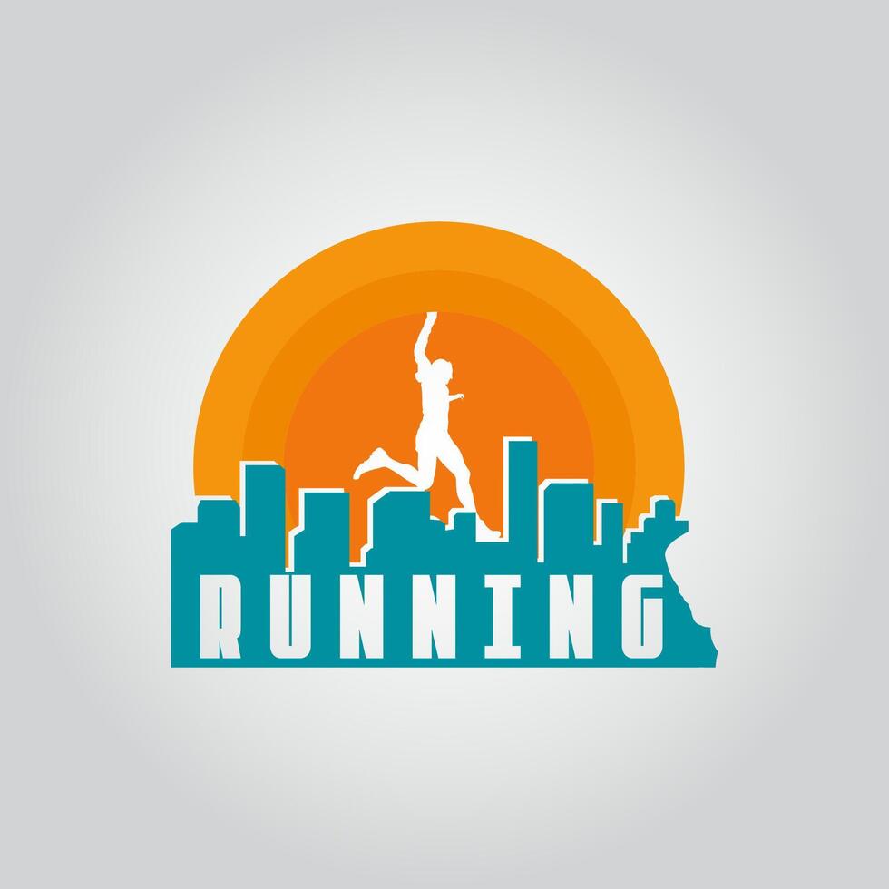 Running logo graphic illustration on background vector