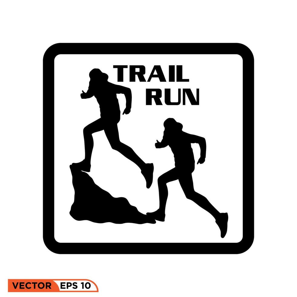 Running logo graphic illustration on background vector