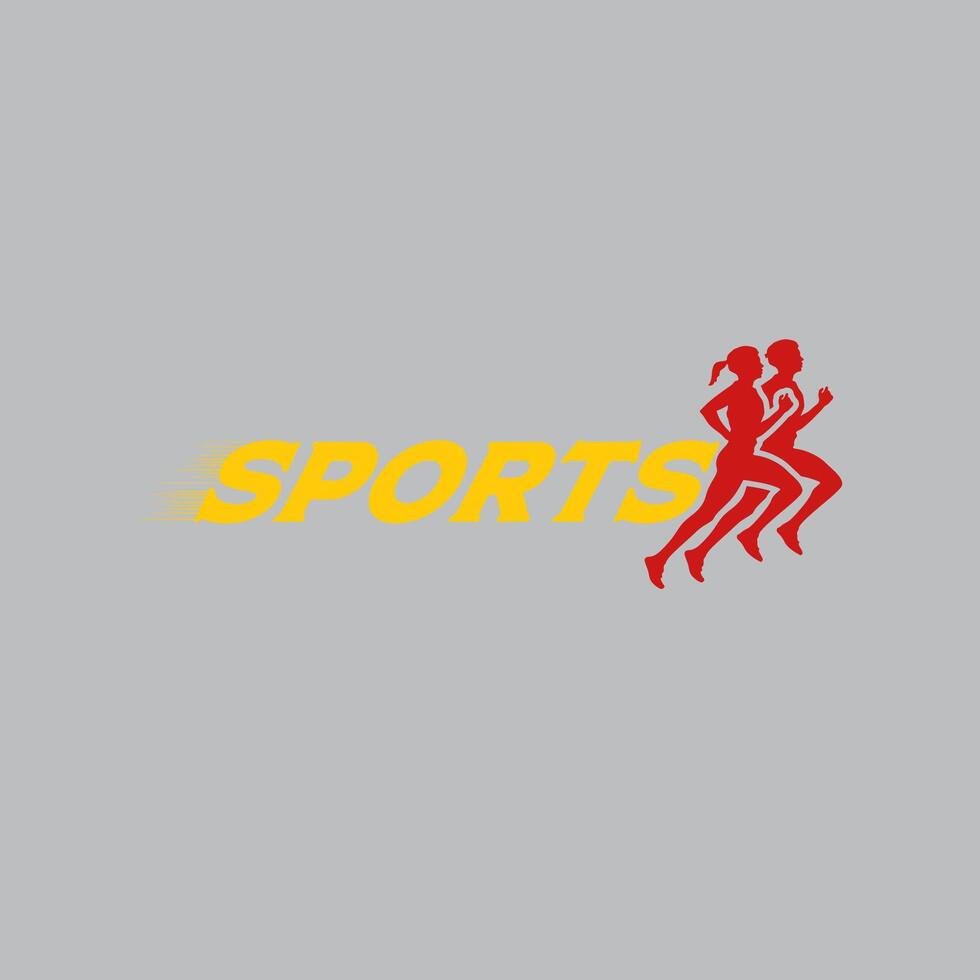 running sport logo graphic illustration on background vector