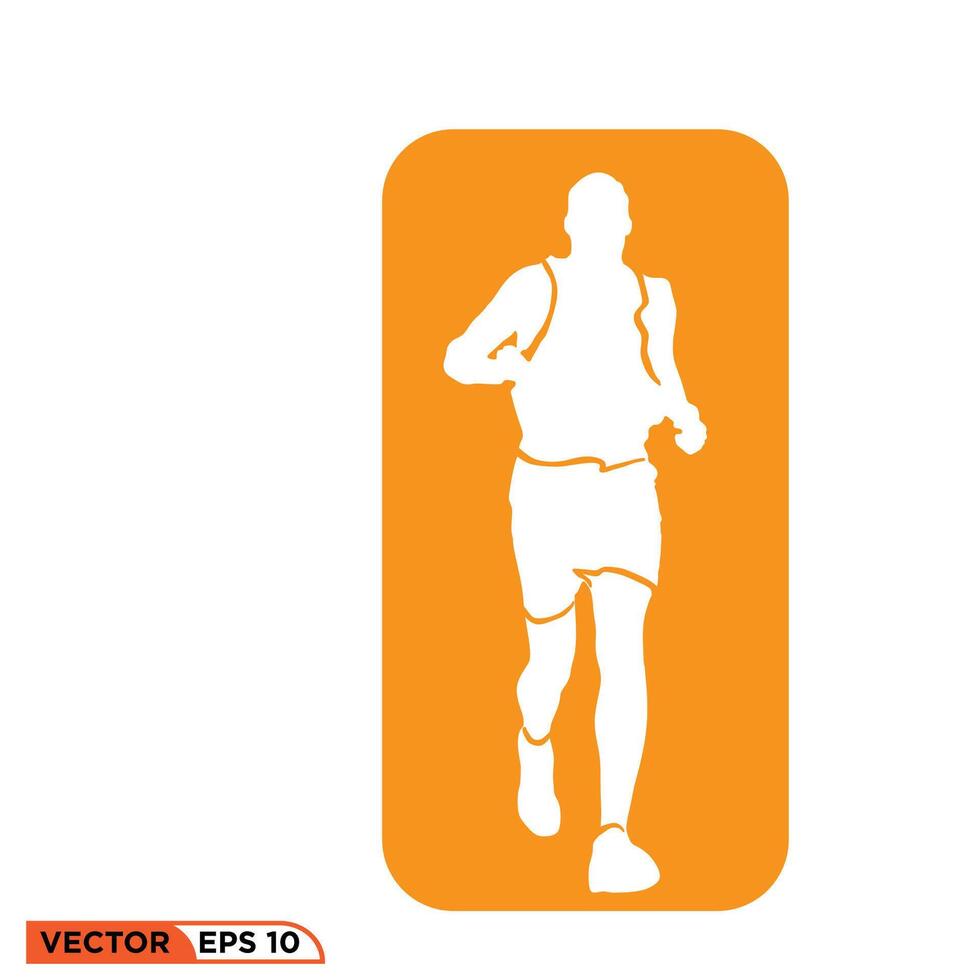 Running logo graphic illustration on background vector