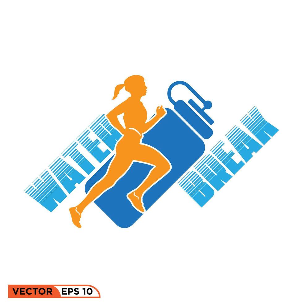 Running logo graphic illustration on background vector