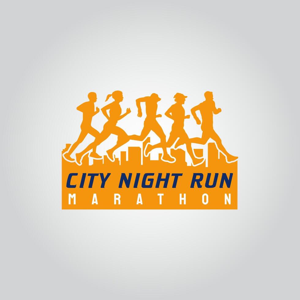 Running logo graphic illustration on background vector