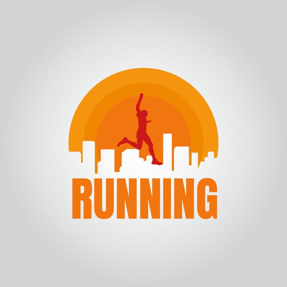 Running logo graphic illustration on background vector