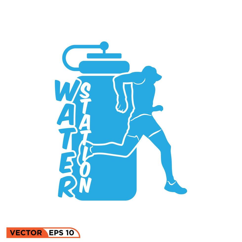 Running logo graphic illustration on background vector