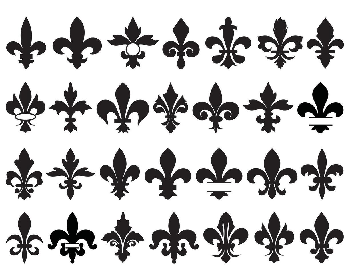 fleur Delaware lis silueta en blanco antecedentes vector