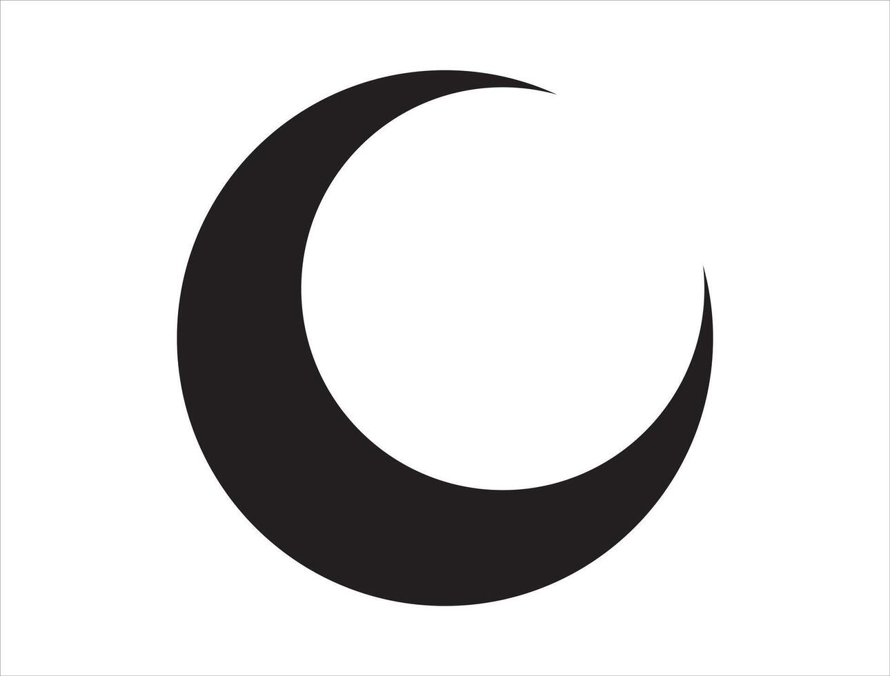 Crescent moon silhouette on white background vector