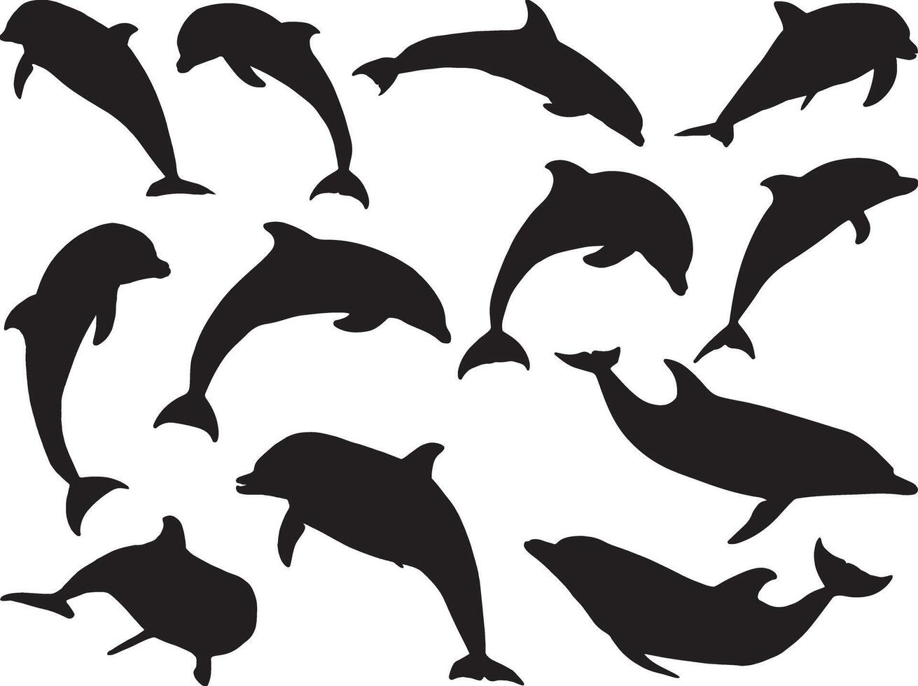delfín silueta en blanco antecedentes vector