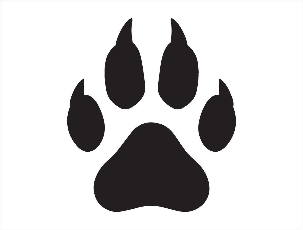 Cheetah paw silhouette on white background vector