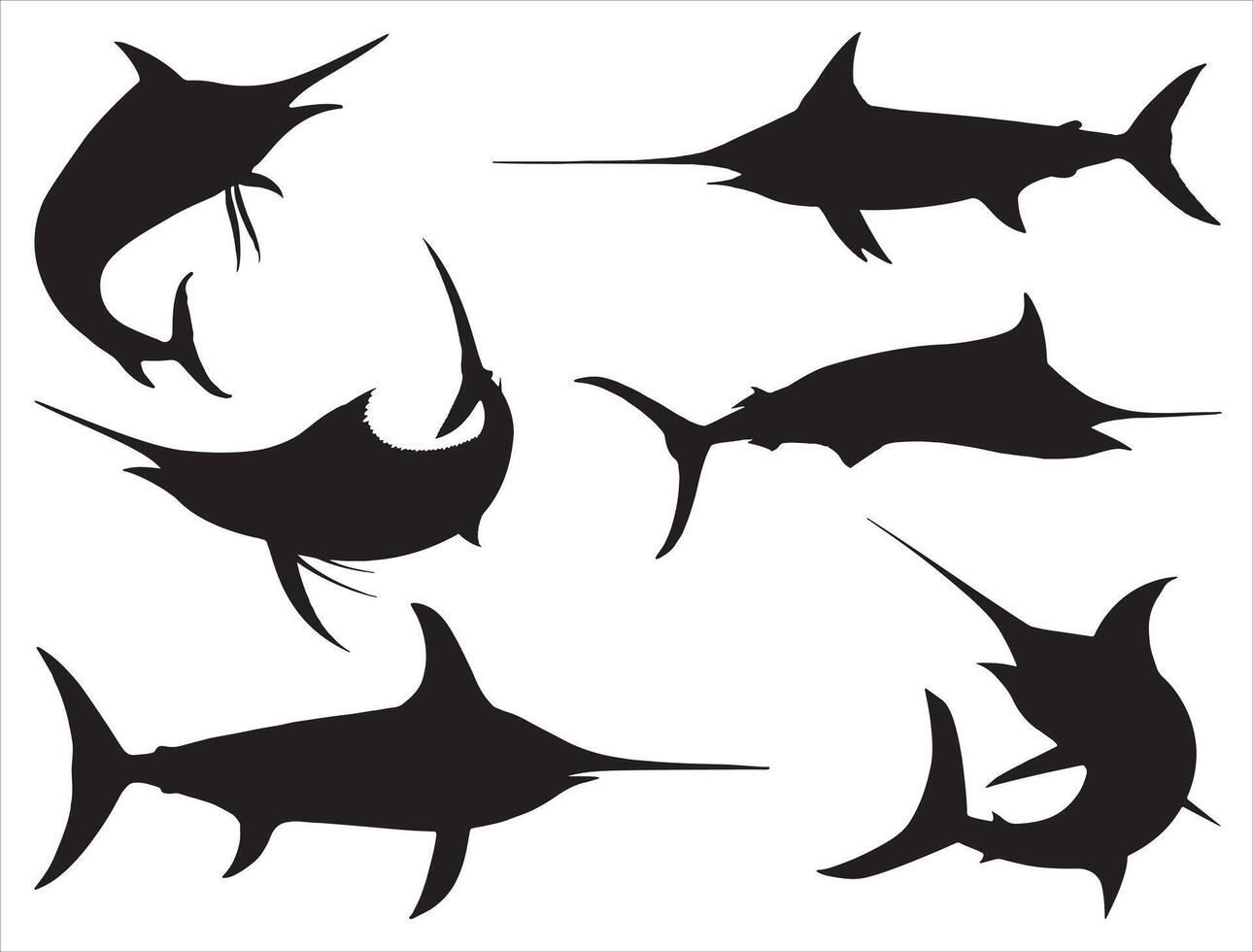 Swordfish silhouette on white background vector