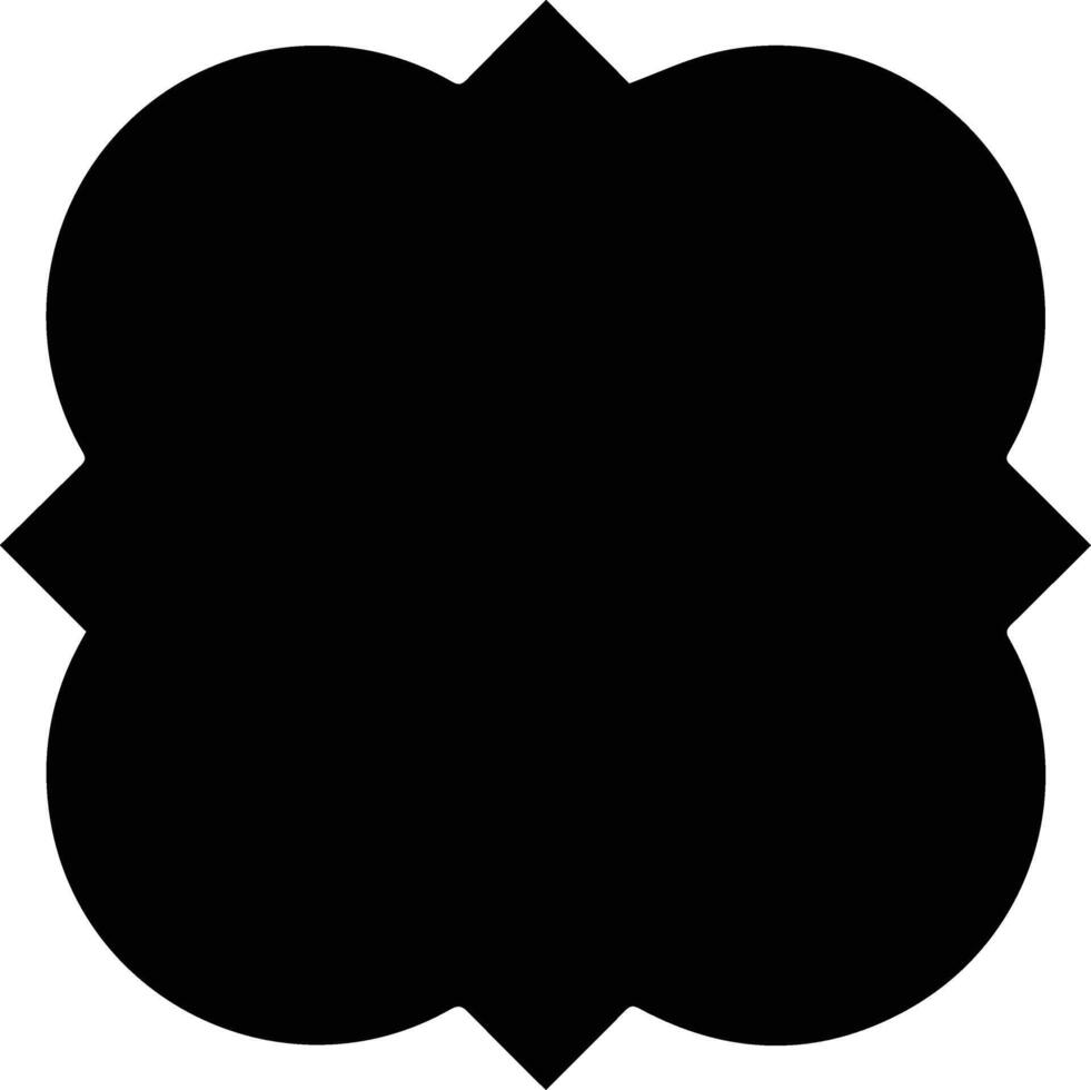 Quaterfoil shape silhouette on white background vector