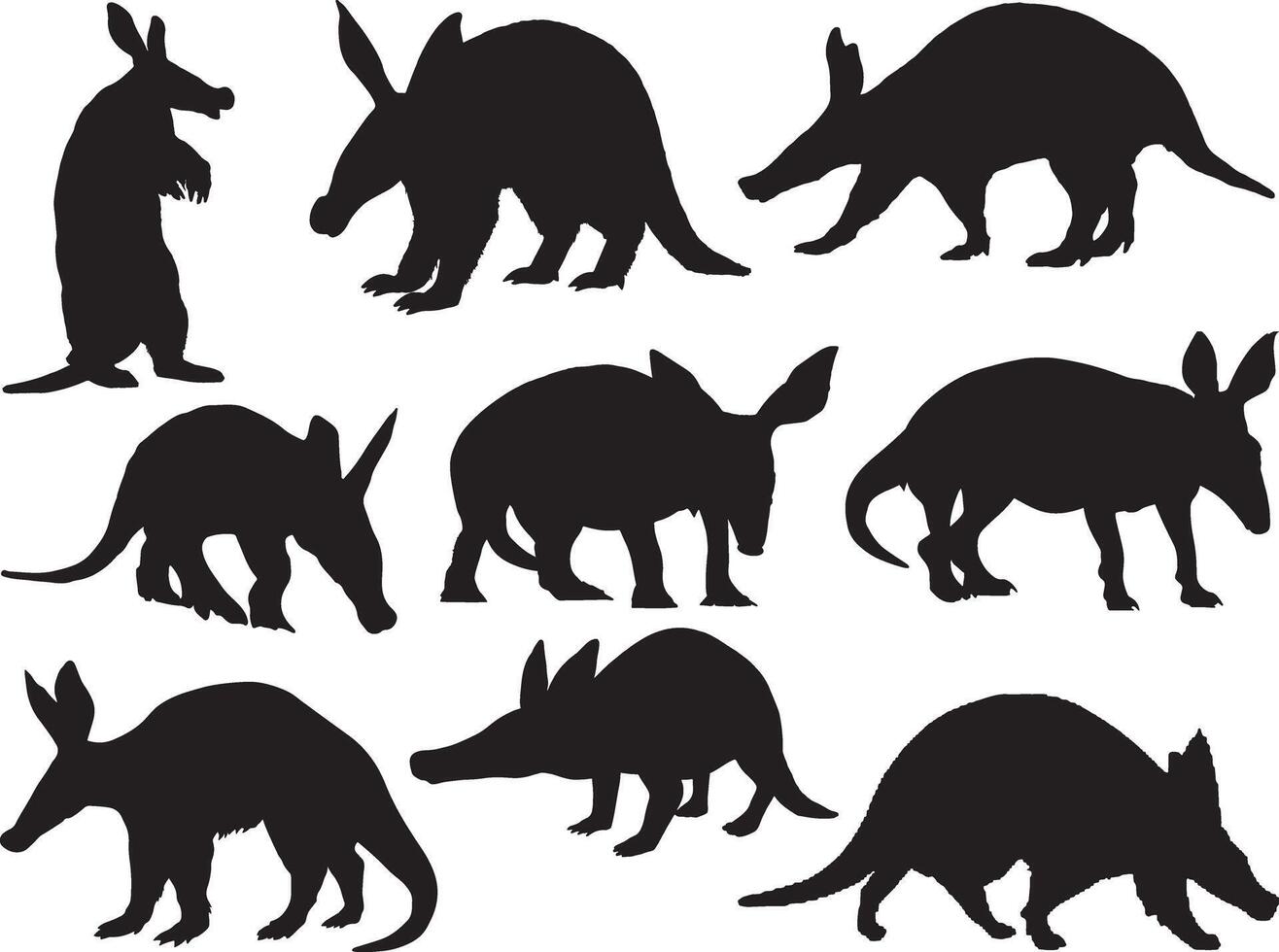 Aardvark silhouette on white background vector