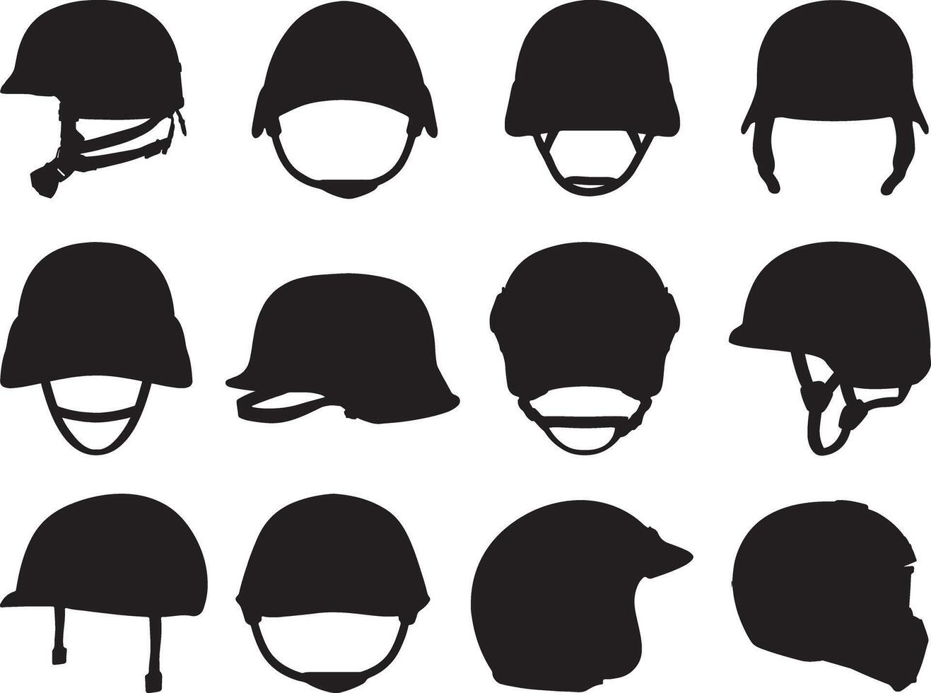 Military helmet silhouette on white background vector